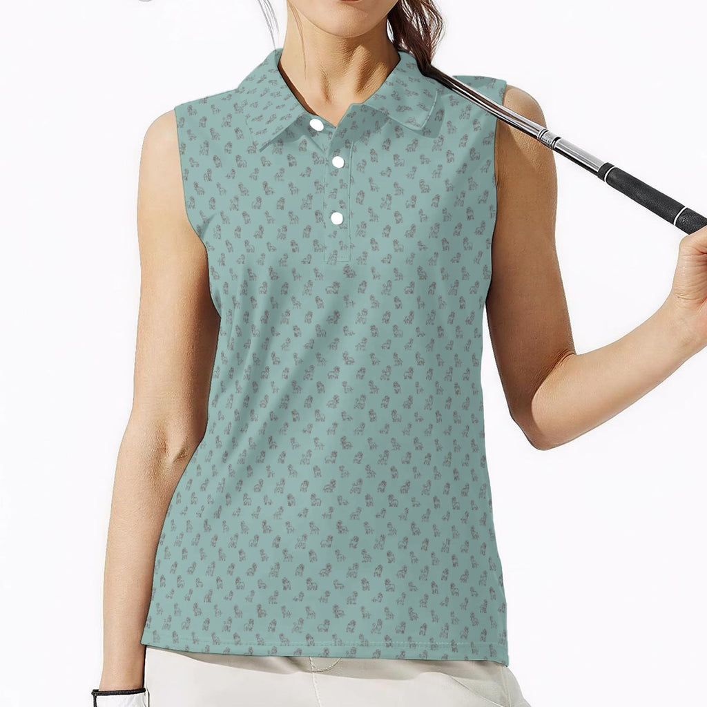 Yeehaw Dogs (Blue) Women's Sleeveless Polo