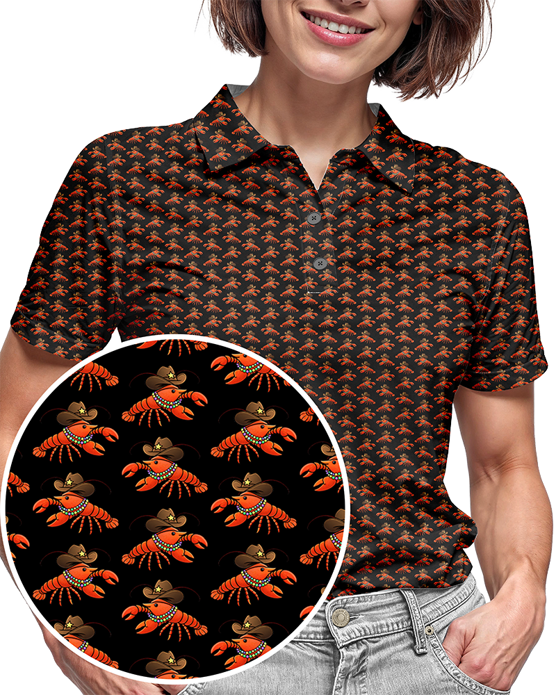 Crawfish Cowboy (Black) Women's Polo