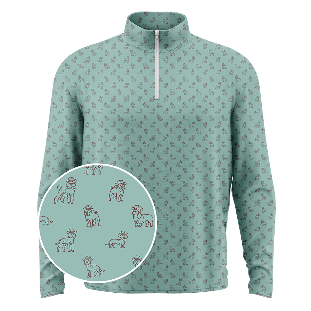Yeehaw Dogs (Blue) Men's Q-Zip