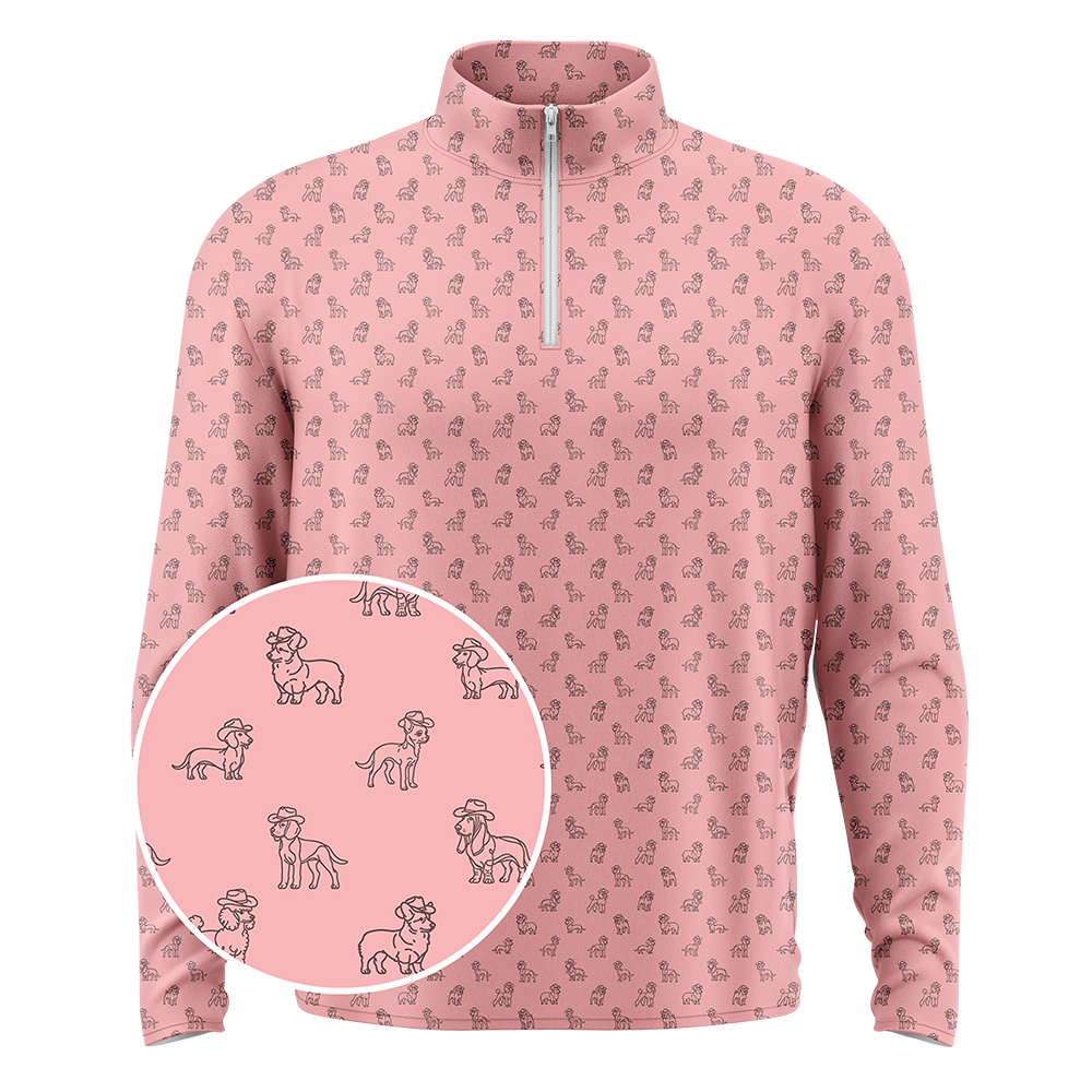 Yeehaw Dogs (Pink) Women's Q-Zip
